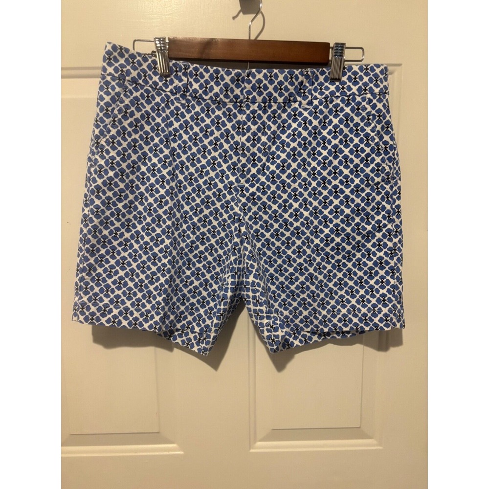 Tommy Hilfiger Shorts Women's Navy White Floral Pockets Cotton Size 8
